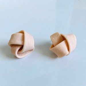 Ballet Pink Clay Knot Earrings